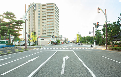 市役所側から見た場合